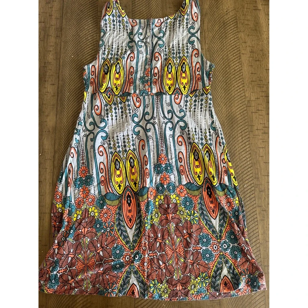 VTG Early 2000s Free People Paisley Empire Waist Tunic Dress - Size 6 - Y2K Boho